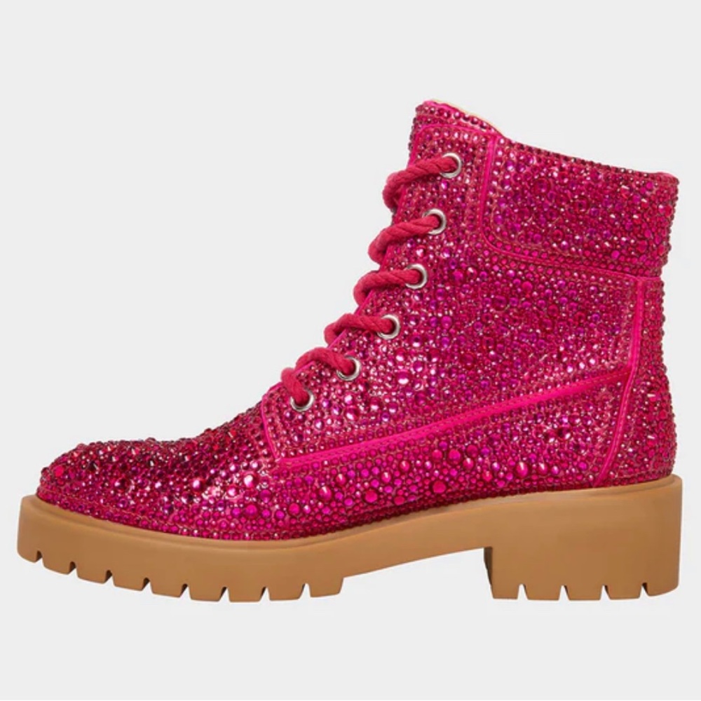 Combat style boots- Fuchsia